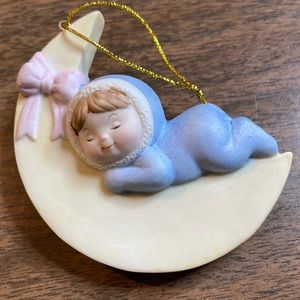 Snow Babies Snowbaby On Moon Ornament